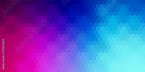 Colorful glass hexagonal panels with gradient and reflections