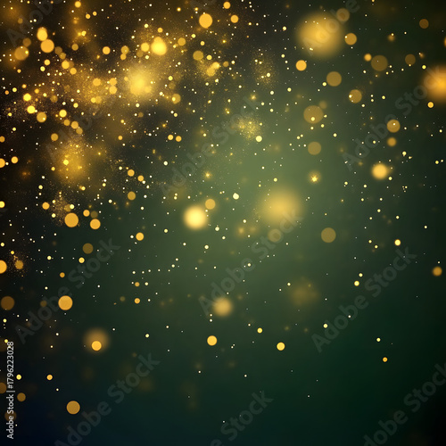 Abstract Christmas Background Gold Sparkles On Dark Background Design