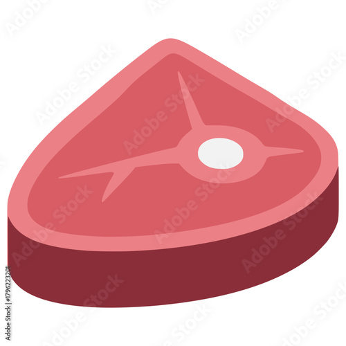 beef steak meat food flat color vector illustration template design