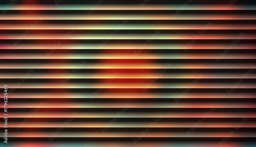 Obraz premium Dark Moody Gradient Background with Horizontal Glass Effect Stripes and Bokeh