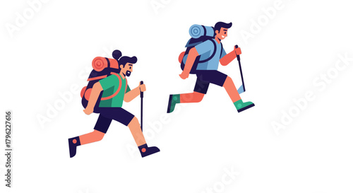 Adventurous Hikers Ascending Steep Terrain And Enjoying The Exploration Journey