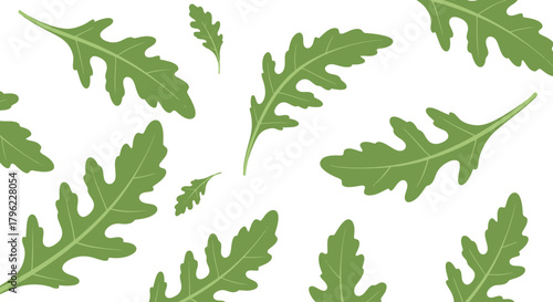 Arugula Leaves Pattern Against A Black Background Perfect For Digital Design Projects
