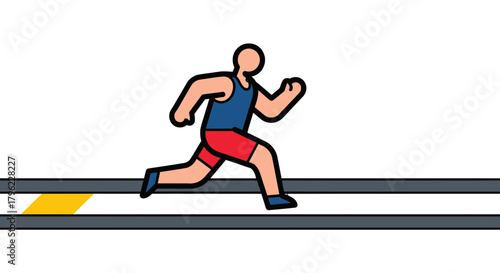 Athlete Leaping Over The Barrier, Running with Effort, Isolated Silhouette Against Black
