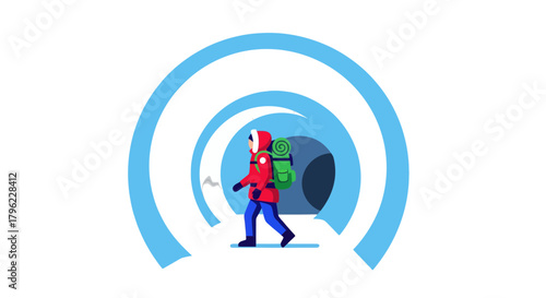 Adventurous Traveler's Journey Through Enigmatic Tunnels Into An Unknown Expedition