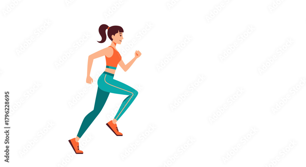 Obraz premium Animated Athlete in Motion Depicted in an Active Run on Black Background