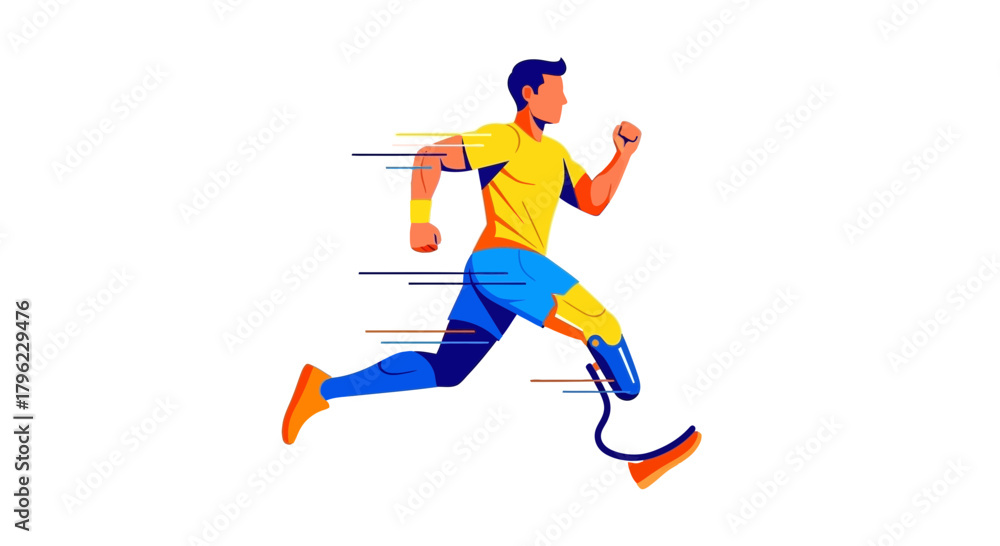 Fototapeta premium Celebrating the International Day of Persons with Disabilities A Runner's Resilience