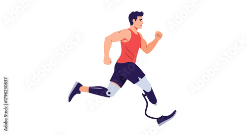 International Day of Persons with Disabilities Active Man Running with Prosthetic Leg