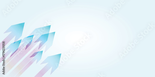 Abstract background with translucent arrows pointing up, symbolizing growth and progress.