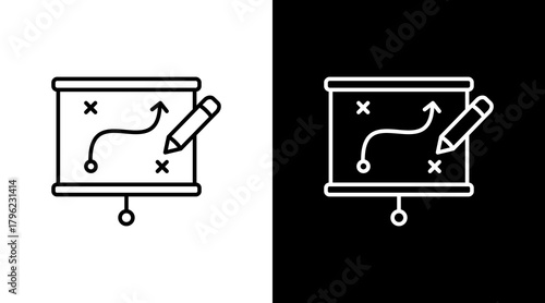 Planning  White Icon Set Design