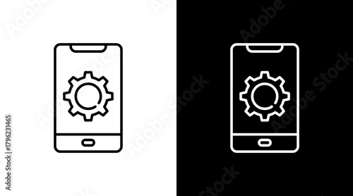 Smartphone  White Icon Set Design