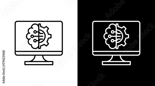 It Engineering  White Icon Set Design