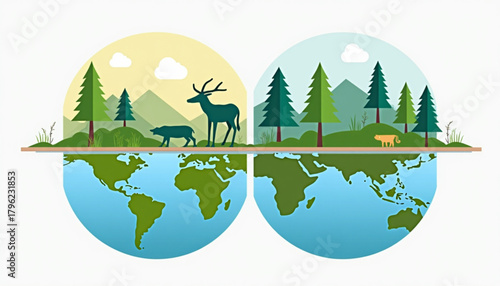 Eco Travel Poster Layout Featuring Natural Resources Protection