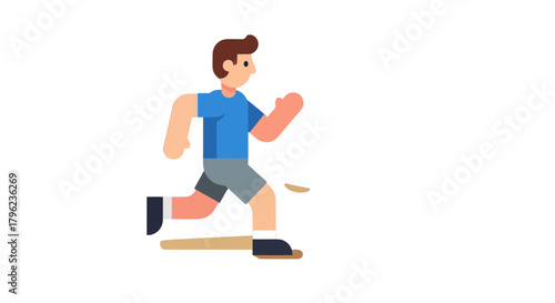 Cartoon Runner Depicted On Black Backdrop Representing Sports and Activity Animation