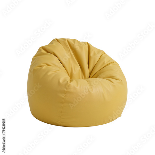 Isolated contemporary yellow beanbag on black background for versatile design solutions