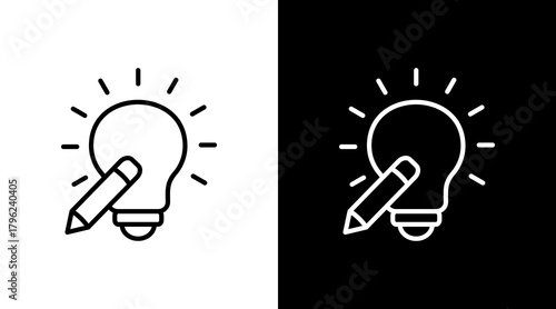 Idea  White Icon Set Design