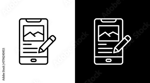 Cellphone  White Icon Set Design