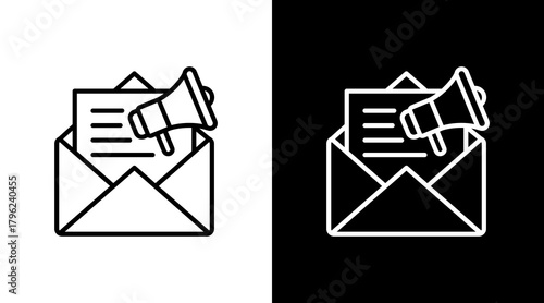 Sales Letter  White Icon Set Design