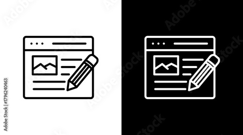 Content  White Icon Set Design