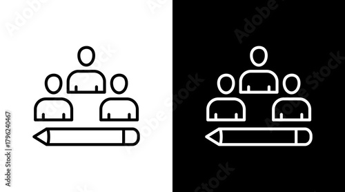 Writer Team  White Icon Set Design