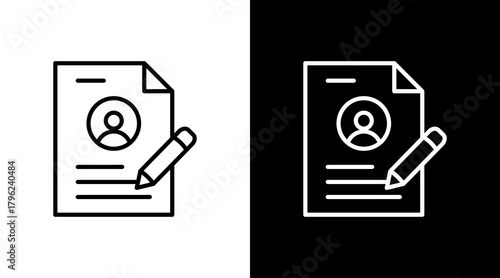 Cv  White Icon Set Design