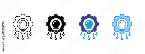 Energy Management icon set multiple style collection