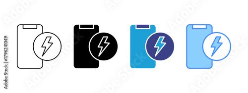 Electricity icon set multiple style collection