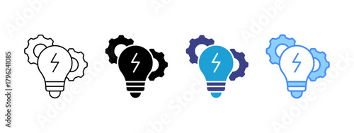 Energy Management icon set multiple style collection