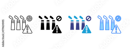 Air Pollution icon set multiple style collection