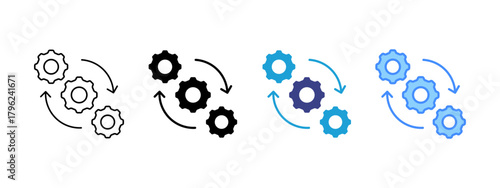 Operation icon set multiple style collection