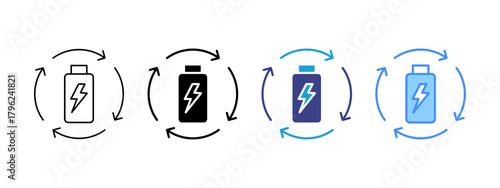 Energy Saving icon set multiple style collection