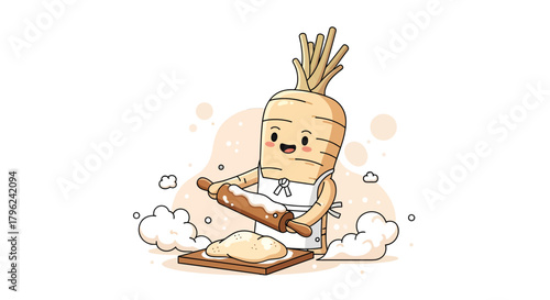 Charming Parsnip Character Baking Delicious Baked Goods In An Artistic Illustration