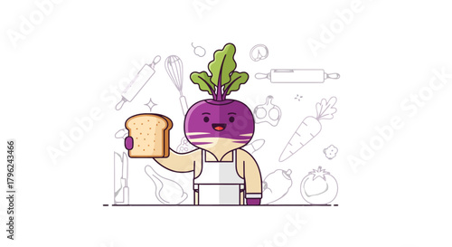 Chef Radish Presents Culinary Delights With Baked Goods Freshly Prepared And Arranged