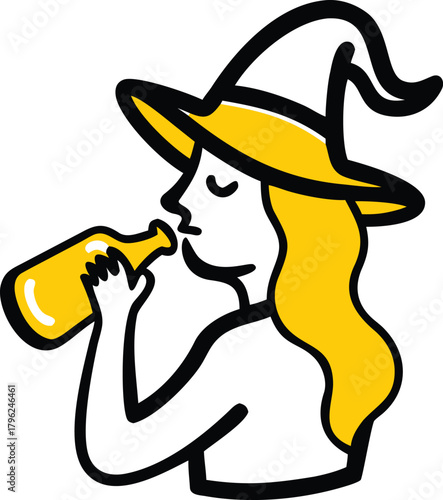 Magical witch s brew potion drink illustration