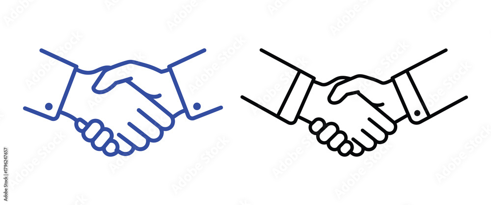 Obraz premium Handshake Icons Agreement, Partnership, Collaboration - Vector Illustrations