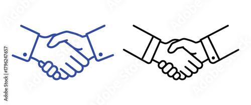 Handshake Icons Agreement, Partnership, Collaboration - Vector Illustrations