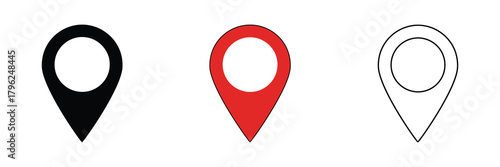 Map Pin Icons Location Markers for Navigation and Geolocation Services