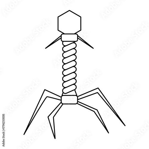 bacteriophage virus. Three dimensional render of bacteriophage viruses
