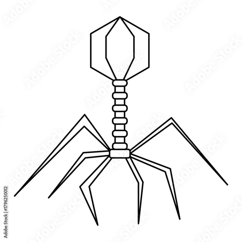 bacteriophage virus. Three dimensional render of bacteriophage viruses
