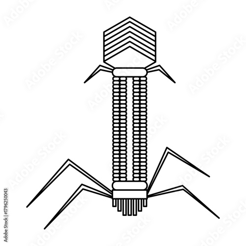bacteriophage virus. Three dimensional render of bacteriophage viruses
