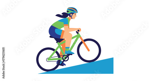 Cyclist Ascends Steep Slope Depicting Endurance, Strength, And Recreational Activity