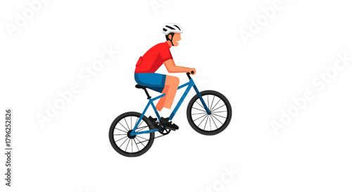 Cyclist Performing Wheelie Against Blackness, Displaying Athletic Prowess, Sport Vigor