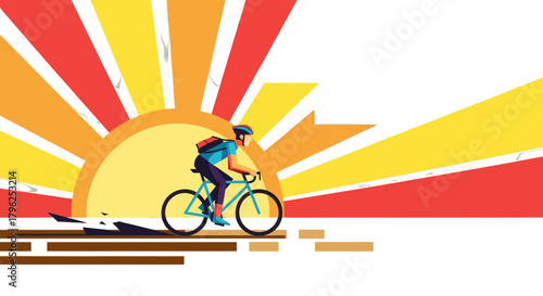 Cyclist Silhouetted Against a Sunrise Symbolizing Adventure and New Beginnings