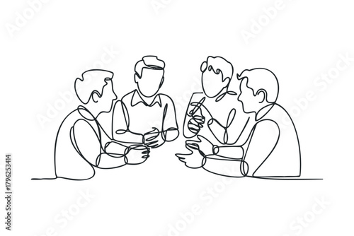 Four people in discussion session