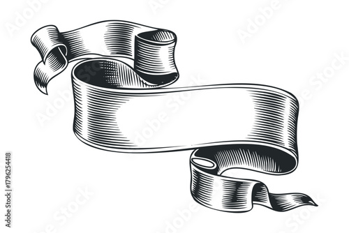 Engraved Swirl Ribbon With Blank Space