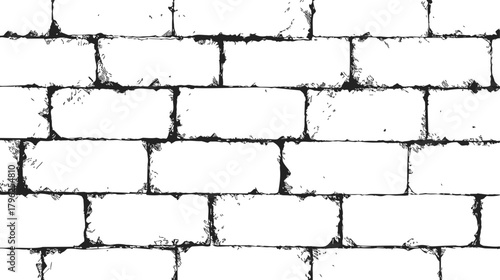 Brick wall sketch, hand drawn vector seamless pattern with rough grunge lines — stock vector