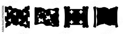 Abstract game map tiles set four unique black and white designs for fantasy gaming