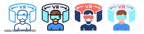 Virtual Reality Icon Sheet Multiple Style Collection 
