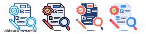 Quality Control Icon Sheet Multiple Style Collection 
