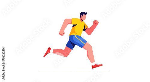 Energetic Athlete in Motion Representing Speed and Physical Activity on Black Background