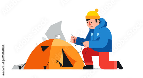 Establishing Campsite Activities Depicting Camping Adventures For Digital Visualization